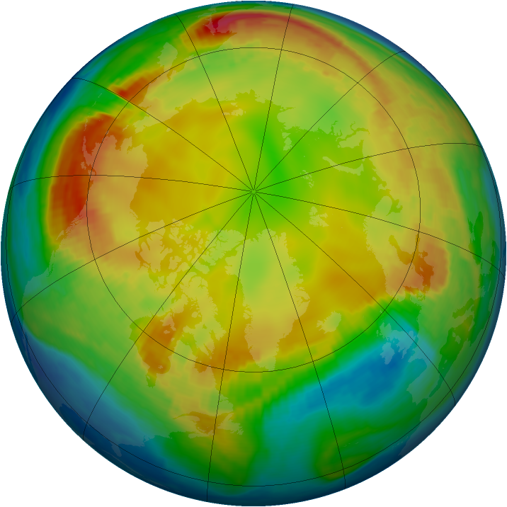 Arctic ozone map for 27 January 1999